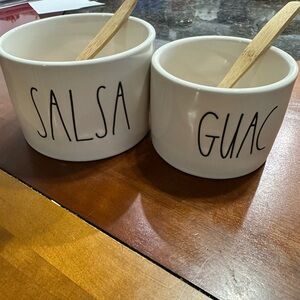 Rae Dunn White and Brown Serveware Set